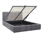 Κρεβάτι Διπλό με αποθηκευτικό χώρο υφασμάτινο σε χρώμα Γκρι 160x200