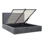 Κρεβάτι Διπλό με αποθηκευτικό χώρο υφασμάτινο κοτλέ σε χρώμα Γκρι 160x200