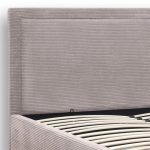 Κρεβάτι Διπλό με αποθηκευτικό χώρο υφασμάτινο κοτλέ σε χρώμα Μόκα 160x200