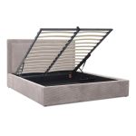 Κρεβάτι Διπλό με αποθηκευτικό χώρο υφασμάτινο κοτλέ σε χρώμα Μόκα 160x200