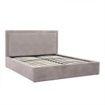 Κρεβάτι Διπλό με αποθηκευτικό χώρο υφασμάτινο κοτλέ σε χρώμα Μόκα 160x200