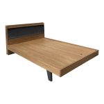 Κρεβάτι Διπλό mdf-pu σε καρυδί-μαύρο απόχρωση 150x200