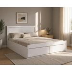 Κρεβάτι Διπλό με συρτάρι σε λευκή απόχρωση 150x200