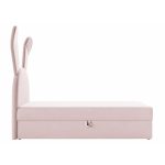 Παιδικό Επενδυμένο Κρεβάτι Bunny Light Ροζ Δεξιά 100x200 με Αποθηκευτικό Χώρο