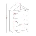 Ντουλάπα Τρίφυλλη Cozy Grey σε Γκρι Απόχρωση 137x58x207
