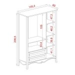 Παιδική Ντουλάπα Τρίφυλλη Retro σε Λευκό Χρώμα 146x60x207