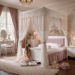 Κρεβάτι με Ουρανό και Κουρτίνα Dream σε Λευκή Απόχρωση 120x200