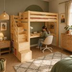 Παιδικό Κρεβάτι Loft MAKALU με Αποθηκευτική Σκάλα & Γραφείο 90x200
