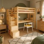 Παιδικό Κρεβάτι Loft MAKALU με Αποθηκευτική Σκάλα & Γραφείο 90x200