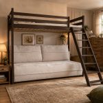 Κουκέτα Loft με Καναπέ-Κρεβάτι σε Απόχρωση Σκούρα Σοκολάτα 90x200 / 140x200