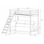 Κουκέτα Loft με Καναπέ-Κρεβάτι σε Απόχρωση Σκούρα Σοκολάτα 90x200 / 140x200
