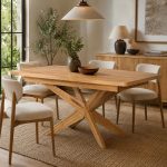 Τραπέζι Επεκτεινόμενο 160–210x95x77 με Μασίφ Ξύλο Βελανιδιάς