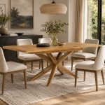 Τραπέζι Επεκτεινόμενο 160–210x95x77 με Μασίφ Ξύλο Βελανιδιάς