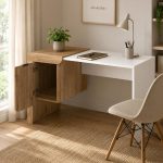 Γραφείο Εργασίας σε Χρώμα Sepet Oak - Λευκό 120x60x73.2