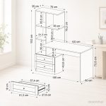 Γραφείο Εργασίας σε Χρώμα Ανθρακί 150x60x152