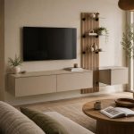 Σύνθεση Σαλονιού TV με LED σε Γκρι Glina & Dąb Coast Evoke 220x40x160