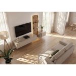Σύνθεση Σαλονιού TV με LED σε Γκρι Glina & Dąb Coast Evoke 220x40x160