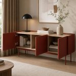 Έπιπλο Τηλεόρασης σε Terracotta με 3 Ντουλάπια 144x37x55