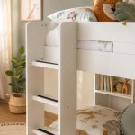 Κουκέτα Λευκή με Συρτάρι Ράφια και 2 Σομιέδες 90x200