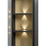 Σύνθεση Σαλονιού TV με LED σε Dąb Viking & Μαύρο Ματ 300x45x160