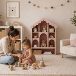 Παιδικό Κουκλόσπιτο σε Απόχρωση Pink 90×39×119