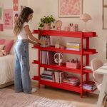 Παιδική Ραφιέρα Frame Red 120×37×99