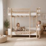 Παιδική Κουκέτα Basic White / Beech Wood 90×200