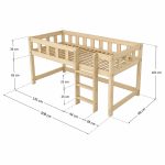 Παιδικό Υπερυψωμένο Κρεβάτι PLOTTY 90x200 με Βαμβακερό Κουρτινάκι