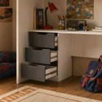 Παιδική Κουκέτα Loft Ανθρακί / Καρυδί με Γραφείο Ντουλάπα & Στρώμα 90×200
