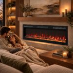 Εντοιχιζόμενο Ηλεκτρικό Τζάκι LED με Wi-Fi – Ήχο & Θέρμανση 1500W 183x45x13 cm