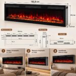 Εντοιχιζόμενο Ηλεκτρικό Τζάκι LED με Wi-Fi – Ήχο & Θέρμανση 1500W 183x45x13 cm