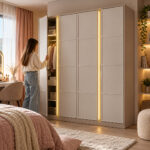 Ντουλάπα 4θυρη με LED Φωτισμό & Soft Close 183x55x209 cm