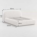 Κρεμ Bouclé Κρεβάτι με Στρώμα Pocket 7 Ζωνών & Αποθηκευτικό Χώρο 160×200