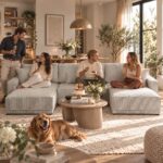 Γωνιακός Καναπές Primo U Μπεζ κοτλε Pet Friendly με Κρεβάτι & Αποθηκευτικό Χώρο – 390×185×86 cm